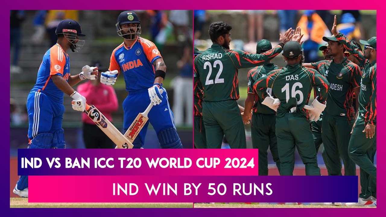 IND vs BAN ICC T20 World Cup 2024 Stat Highlights: India Continues Winning Streak
