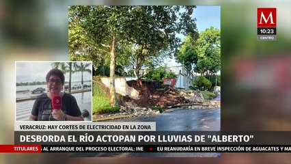 Río Actopan se desborda por lluvias de 'Alberto' en Veracruz