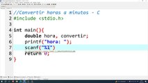 Convertir horas a minutos en C