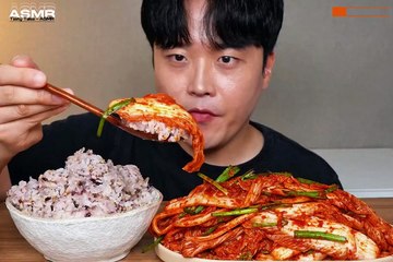 Korean Style Rice With Spicy Cabbage - Mukbang - ASMR #9_2