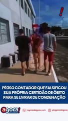PR3SO CONTADOR QUE FALSIFICOU SUA PRÓPRIA CERTIDÃO DE ÓBITO PARA SE LIVRAR DE CONDENAÇÃO
