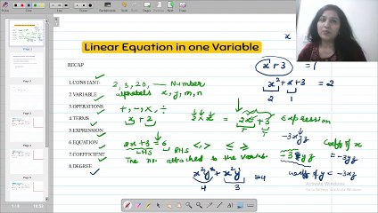 Linear Equations in One Variable class 8