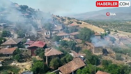 Aydın'ın Bozdoğan ilçesinde çıkan yangında 13 ev küle döndü
