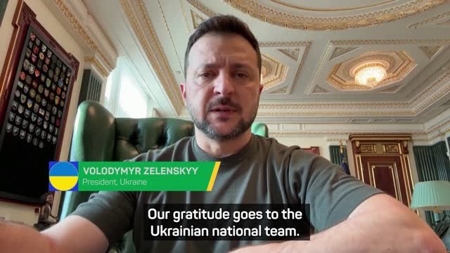 Zelenskyy congratulates Ukraine side after Euros victory