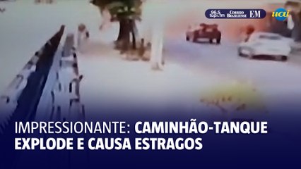 Caminhão-tanque explode e causa estragos