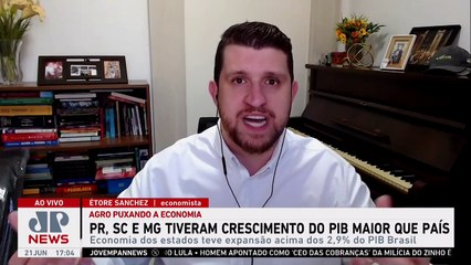 PR, SC e MG tiveram crescimento do PIB maior que país; economista explica