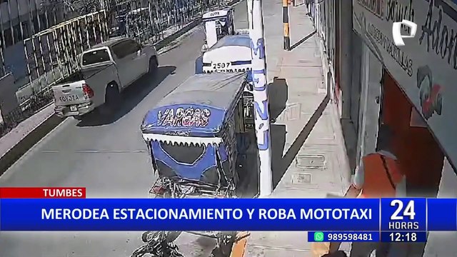 ¡Lamentable! cámara de seguridad registra robo de mototaxi en Tumbes
