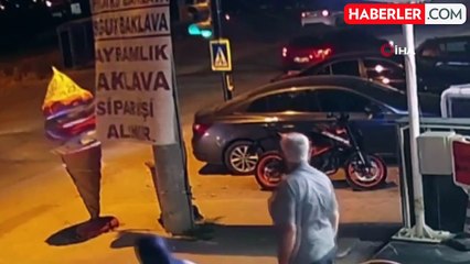 İnegöl'de kaza anı güvenlik kameralarına yansıdı