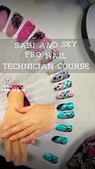 Sabi and Sky nails teaching and doing nail art