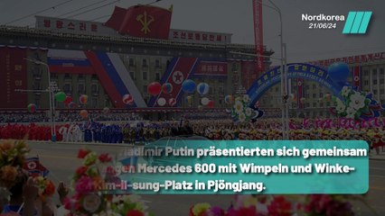 Kim Jong un und Wladimir Putin in der Mercedes 600