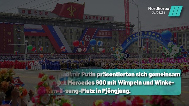 Kim Jong un und Wladimir Putin in der Mercedes 600