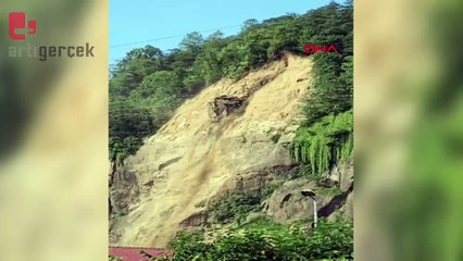 Rize’de heyelan kamerada