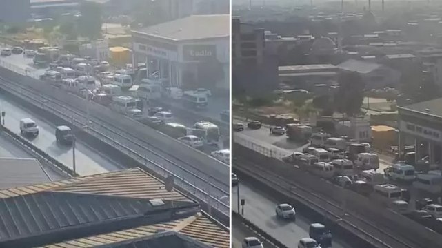 Bursa’da düğün konvoyu, yolu trafiğe kapattı! Yüzlerce metre araç kuyruğu oluştu