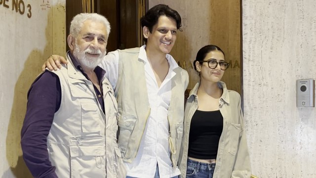 Naseeruddin Shah, Vijay Varma & Fatima Sana Shaikh At Ace Fashion Designer Manish Malhotra's House