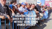 Far-right Argentine president in controversial second visit to Madrid