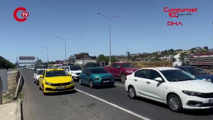 Tekirdağ'dan İstanbul yönüne araç yoğunluğu artarak sürüyor