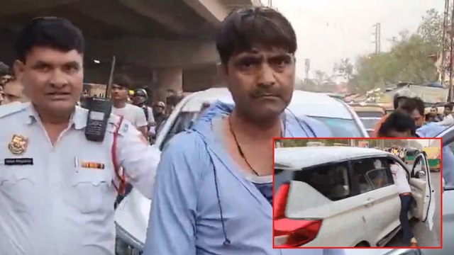 Viral Video: चालक ने ट्रैफिक पुलिसकर्मी को चलती कार में घसीटा, स्टियरिंग पकड़ बचाई जान; देखें वीडियो