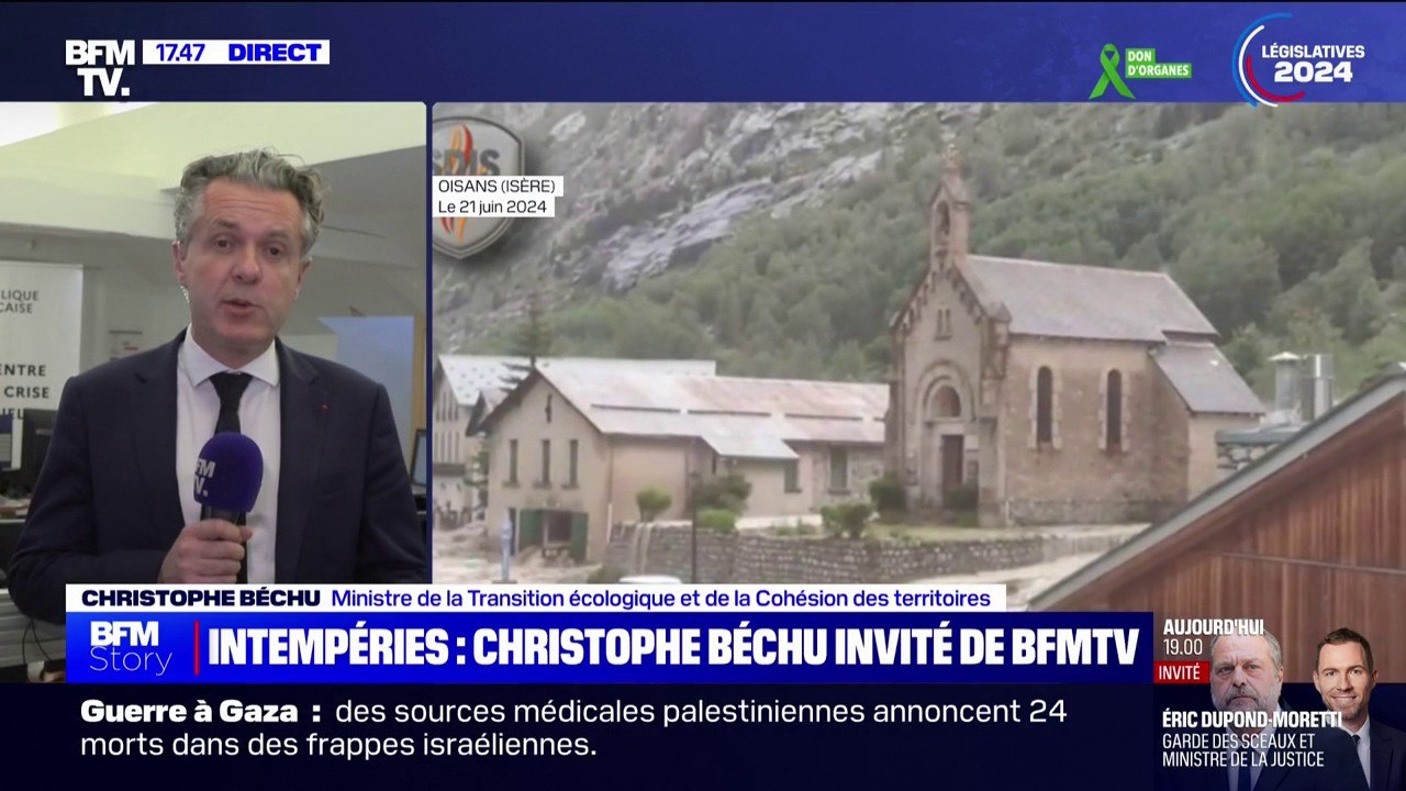 Villages coupés du monde en Isère: "On a évacué une centaine de personnes par hélicoptère", affirme le ministre Christophe Béchu