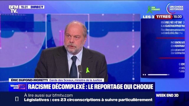 Propos racistes envers Divine Kinkiela: Il n'y a pas d'idées racistes, il y a des infractions , affirme Éric Dupond-Moretti
