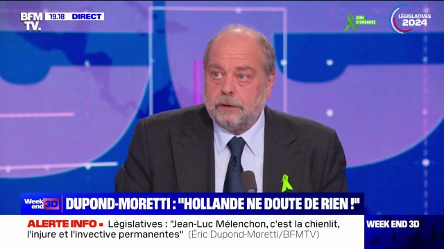 Éric Dupond-Moretti: François Hollande revient en politique par la petite porte de service , je trouve ça pathétique