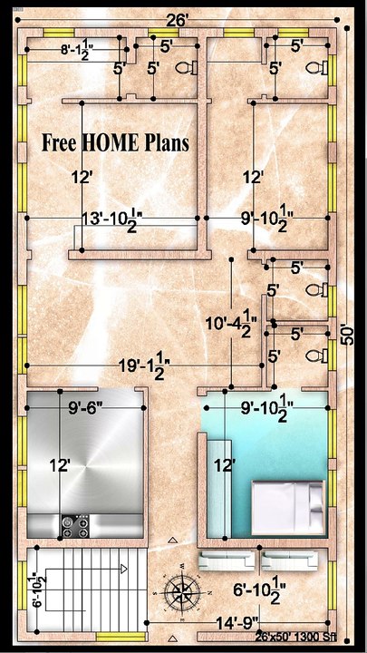 26x50 Home plan 379