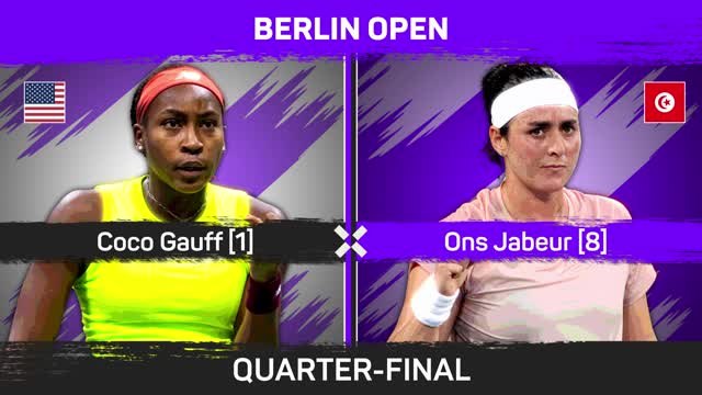 Gauff advances to Berlin semis after Jabeur walkover