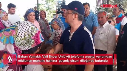 Bakan Yumaklı'dan Manisa'daki yangın için 'geçmiş olsun' telefonu