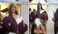 Rihanna enamora en la semana de la moda en París con la única palabra que se sabe en francés