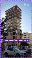 Precisión y coordinación, estos albañiles se hicieron tendencia en la Av. América, en el departamento de Cochabamba