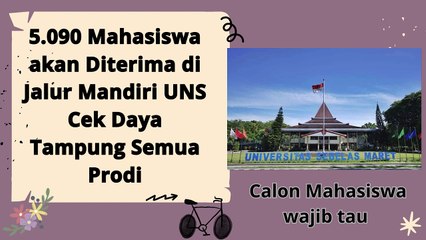 5.090 Mahasiswa akan Diterima di Jalur Mandiri UNS, Cek Jadwal dan Daya Tampung Semua Prodi