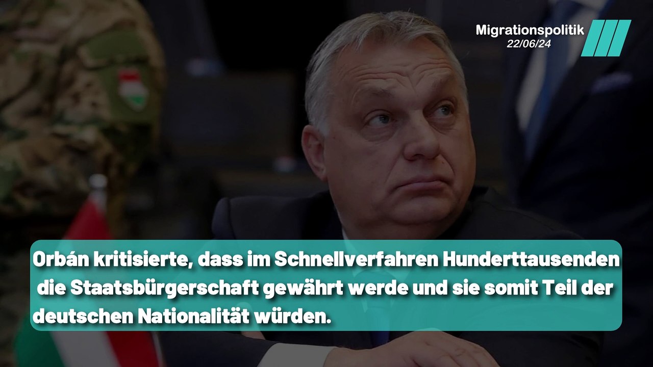 Orbáns Standpunkt zur deutschen Migrationspolitik