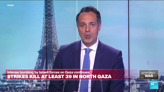 Intense bombing by Israeli forces on Gaza continues and kills at least 39 in the north