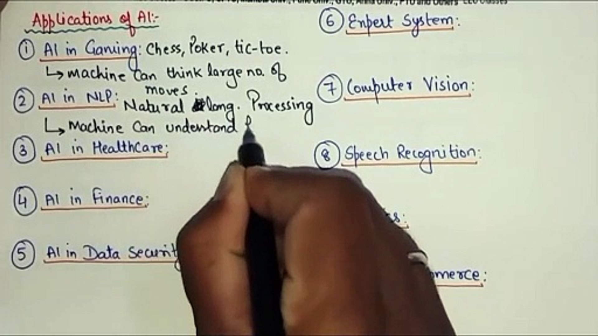 ⁣Applications of Artificial Intelligence in various domains Lec-2