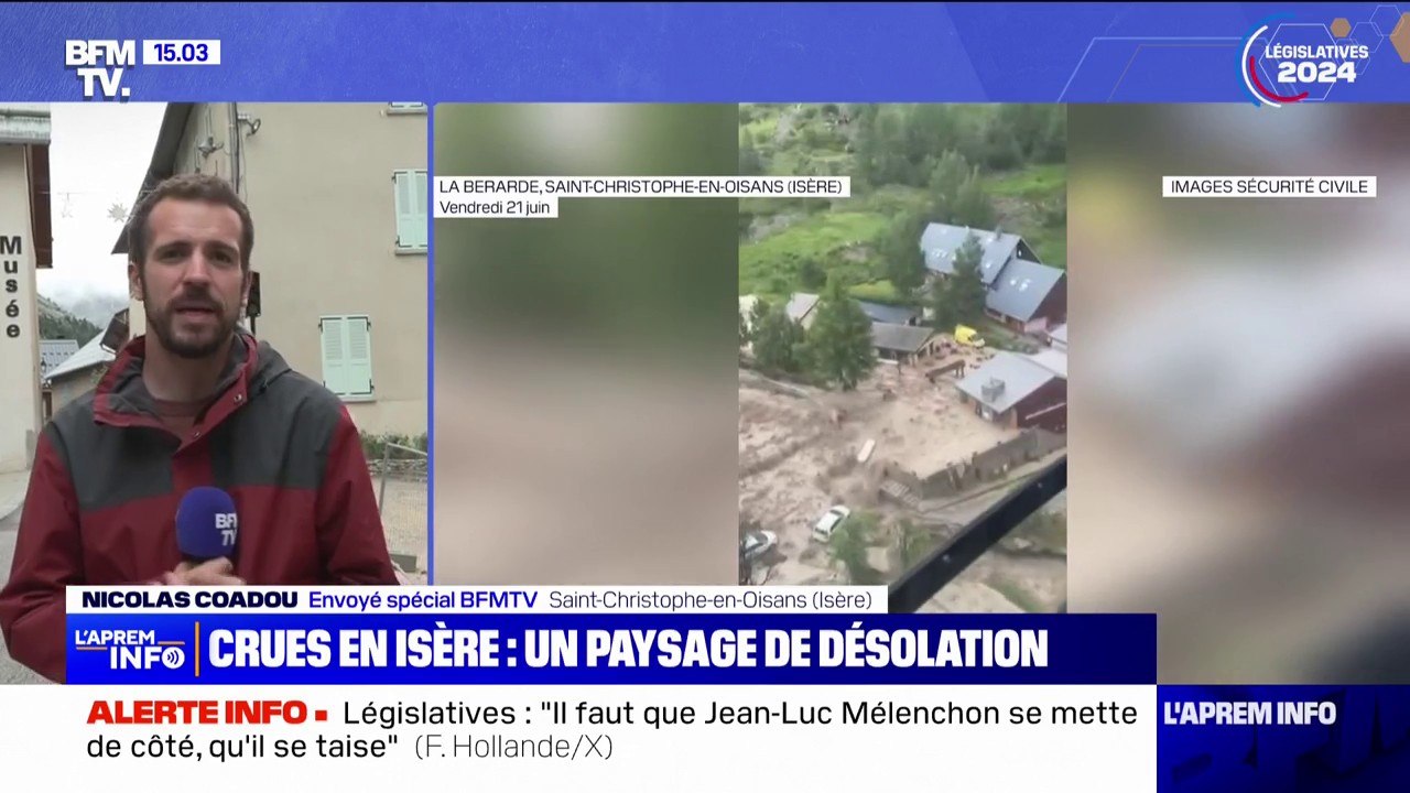 Crues en Isère: à Saint-Christophe-en-Oisans, v...