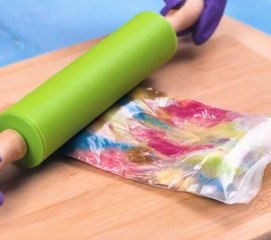 Chewing on creativity! Fancy car badge made out of old gums!