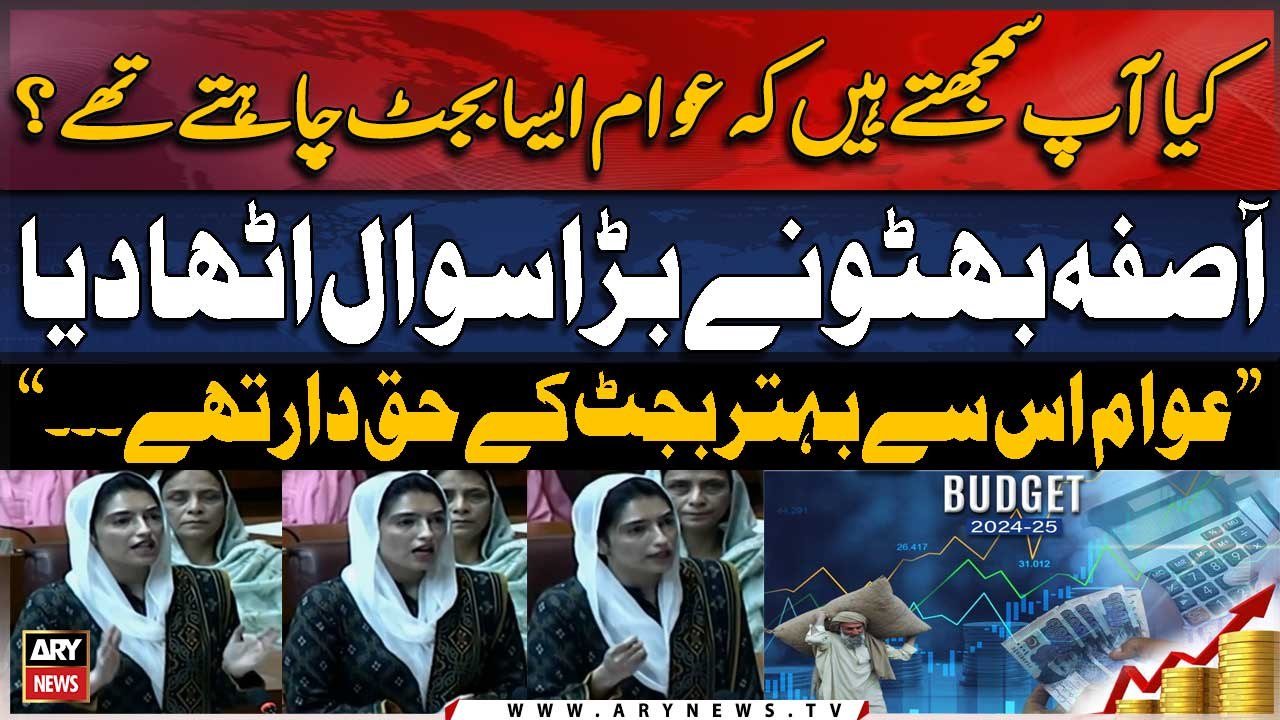 Aseefa Bhutto open up on Budget 2024 - 25