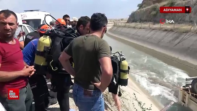 Adıyaman'da kontrolden çıkan kamyon HES kanalına düştü