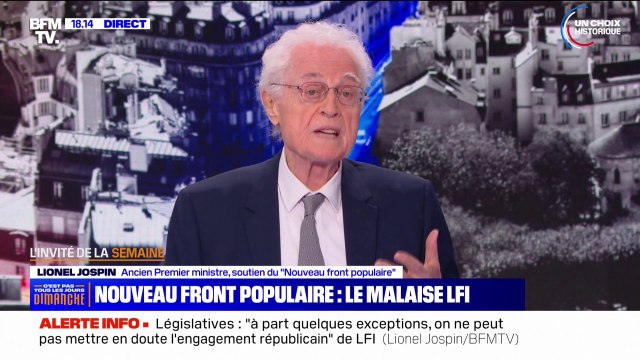 Législatives: pour Lionel Jospin, le danger vient davantage du Rassemblement national