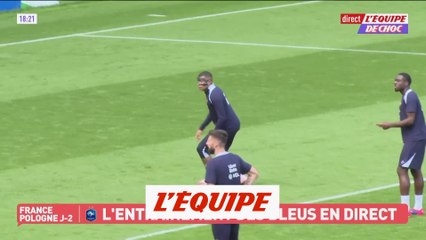 Mbappé à l'entraînement avec deux masques mais sans réussite - Foot - Euro - Bleus