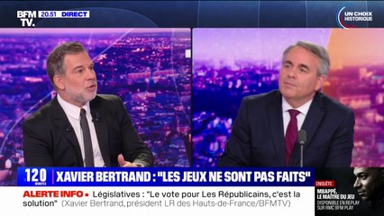 Élections législatives: "Le vote pour Les Républicains, c'est la solution", déclare Xavier Bertrand