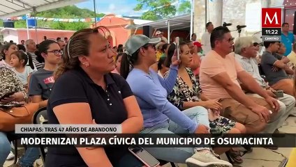 Plaza Cívica de Osumacinta es modernizada tras 47 años de abandono