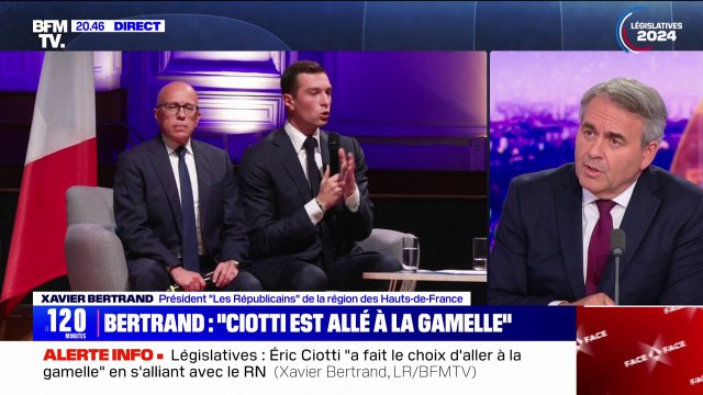 Alliance d'Éric Ciotti avec le RN: C'est le choix d'aller à la gamelle , fustige Xavier Bertrand (LR)
