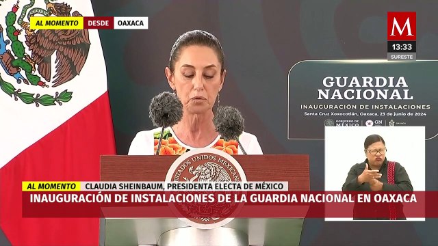 AMLO y Sheinbaum participan en la inauguración de las instalaciones de la GN en Oaxaca