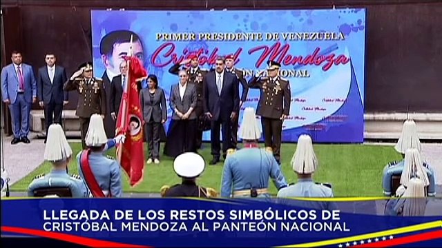 Acto con motivo de la llegada de los restos simbólicos de Cristóbal Mendoza al Panteón Nacional