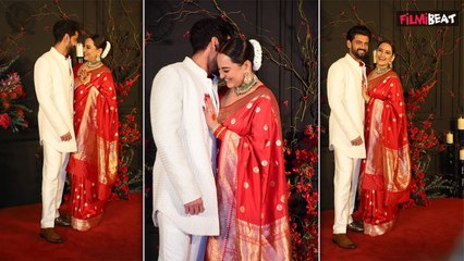 Sonakshi & Zaheer Reception Party: लाल साड़ी और सिंदूर मे नजर आई Actress ने जीता दिल । Filmibeat