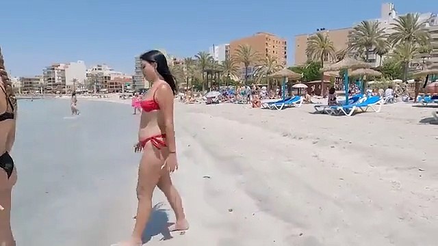 Spain Beach Walk Tour Island Spain beutifull girl watar sapin