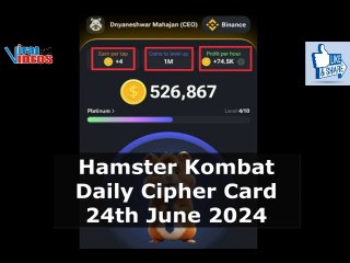 Hamster Kombat Daily Cipher Card - June 24, 2024