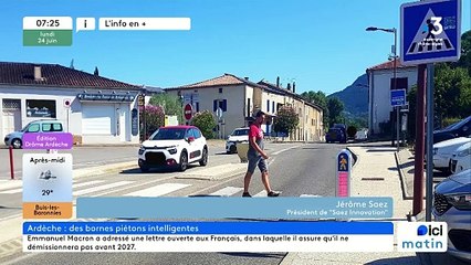 En Ardèche , les bornes piétons JLS pour sécuriser les traversées de routes
