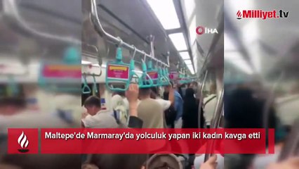 Marmaray'da kadınlar birbirlerine saldırdı