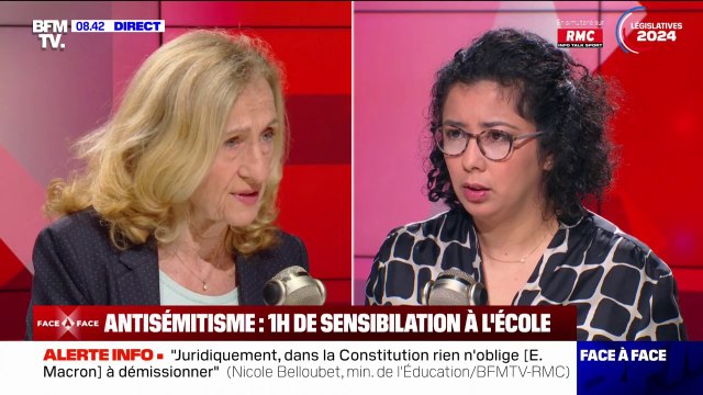 Un temps d'échange : Nicole Belloubet évoque l'heure de lutte contre l'antisémitisme bientôt organisée dans les écoles
